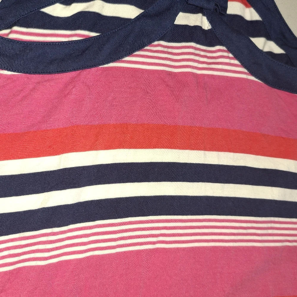 3/$15 kate spade Small‎ Pink Blue Striped Halter Neck Bow Accent Retro Tank Top